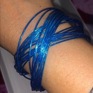 Multiple bangles. Blue